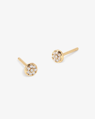 Multi Pavé Disc Stud Earrings